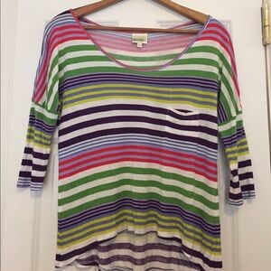 Anthro Multi-Colored Striped Porridge Top, size Medium